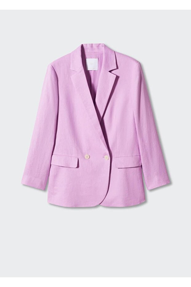 Oversize Keten Ceket - 3