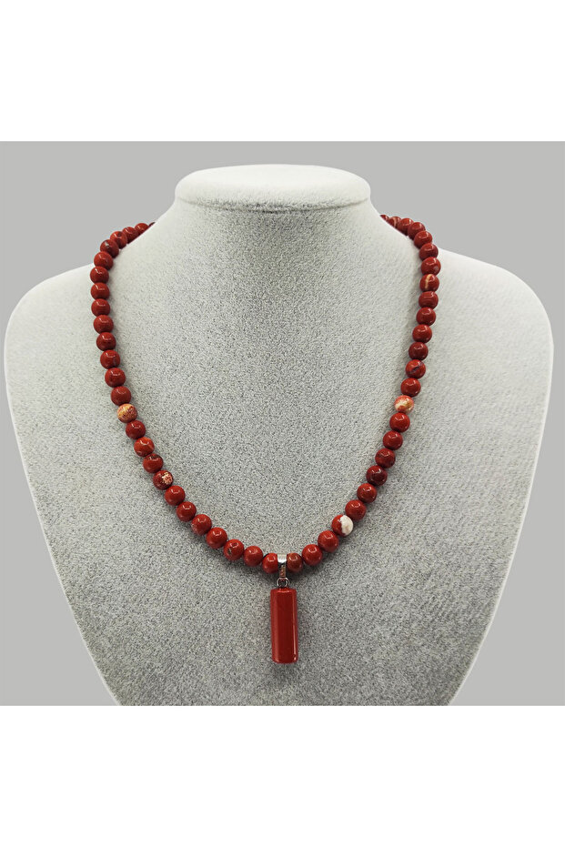 6 mm Sphere Embellished Natural Stone Necklace
