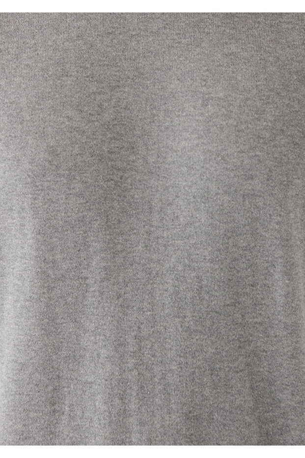 Grauer Pullover mit Rundhalsausschnitt, reguläre Passform / normaler Schnitt 0710022-80018 - 6