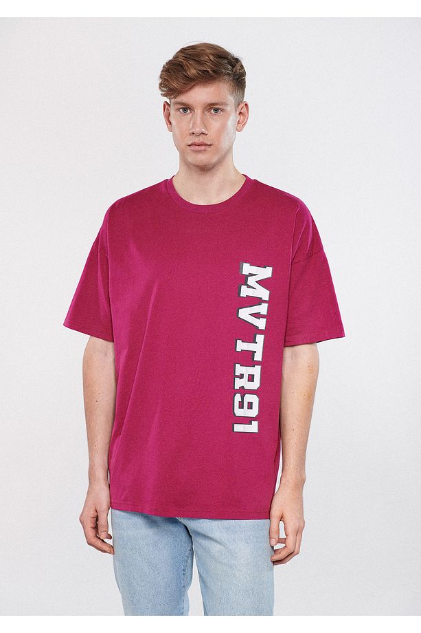 Mvtr91 Baskılı Pembe Tişört Oversize / Geniş Kesim 0611205-70941 - 3