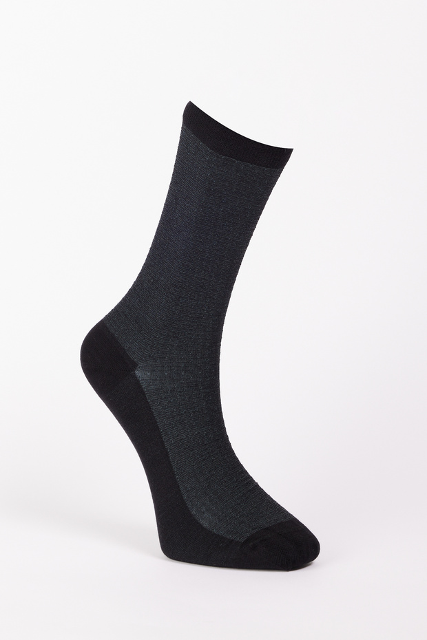 Men's Black Single Bamboo Patterned Socks
