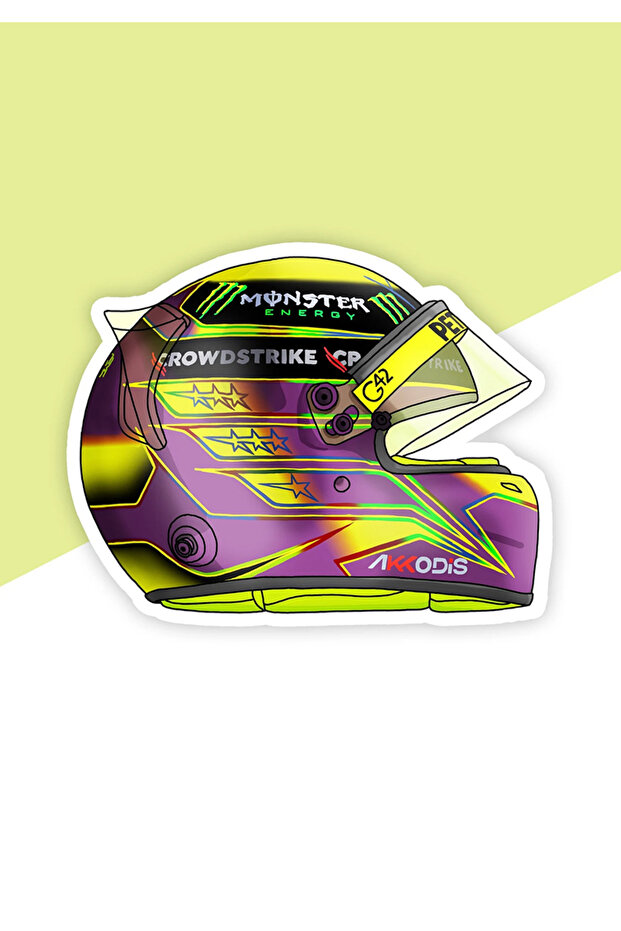 Formula 1 Lewis Hamilton Sticker Motor, Helmet, Laptop, Car Sticker 13X10 cm