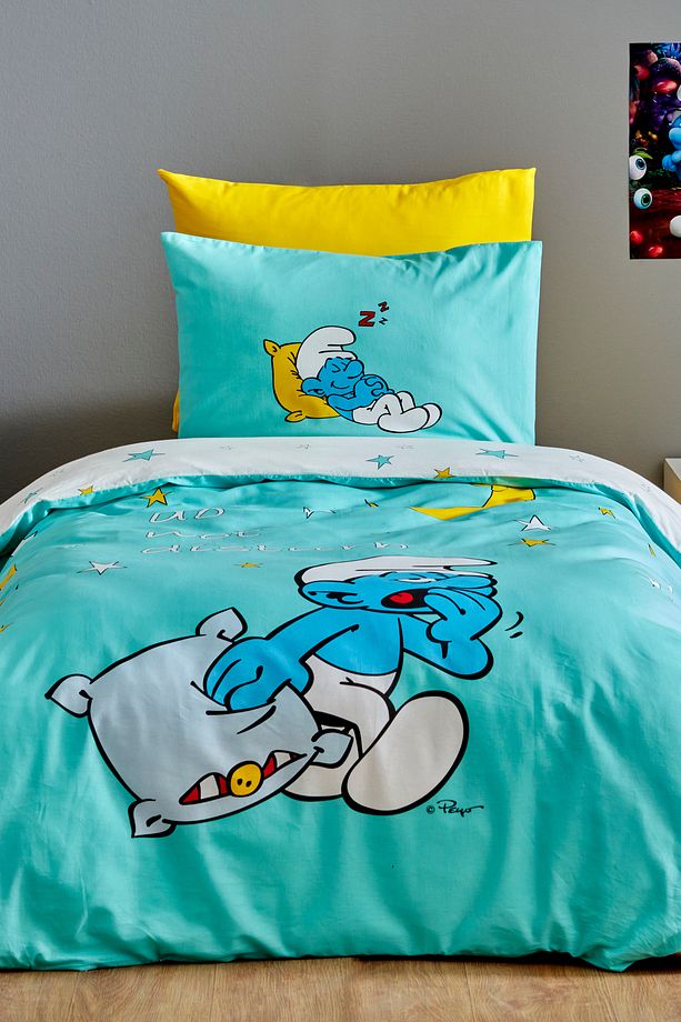 Smurfs Sleepy Smurf %100 Pamuk Tek Kişilik Nevresim Takımı - 1