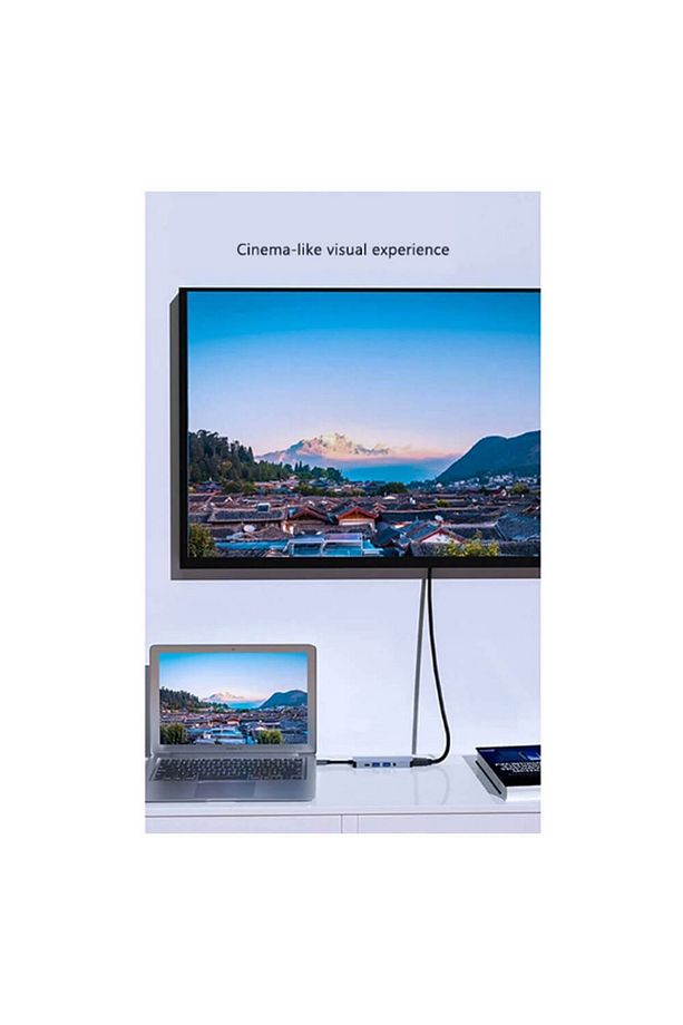 Usb Type-c To Hdmi 4k Audio Ses Usb-c / 2xusb 3.0 Hub Otg Adaptör Çevirici Dönüştürücü Kablo 5 In 1 - 4