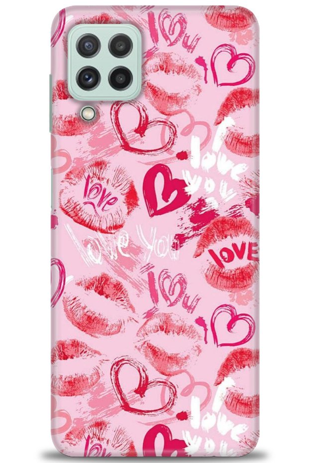 Samsung Galaxy M32 Case Hd Printed Case - Pink Love + Full Screen Protector