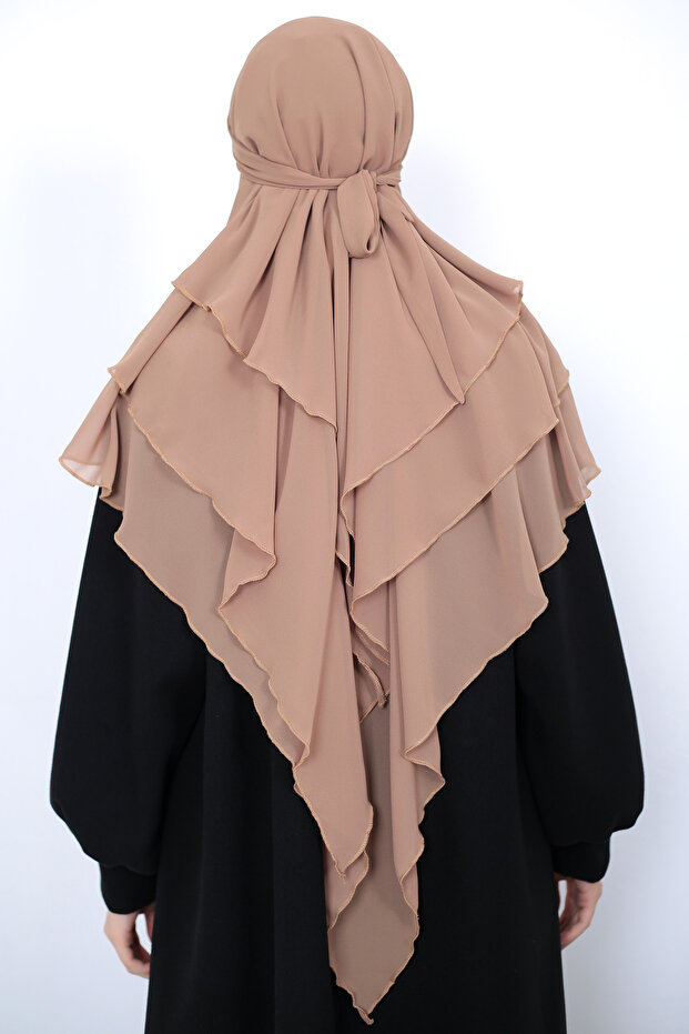 Ready Tied Three Layer Triangle Hijab Souffle - 7