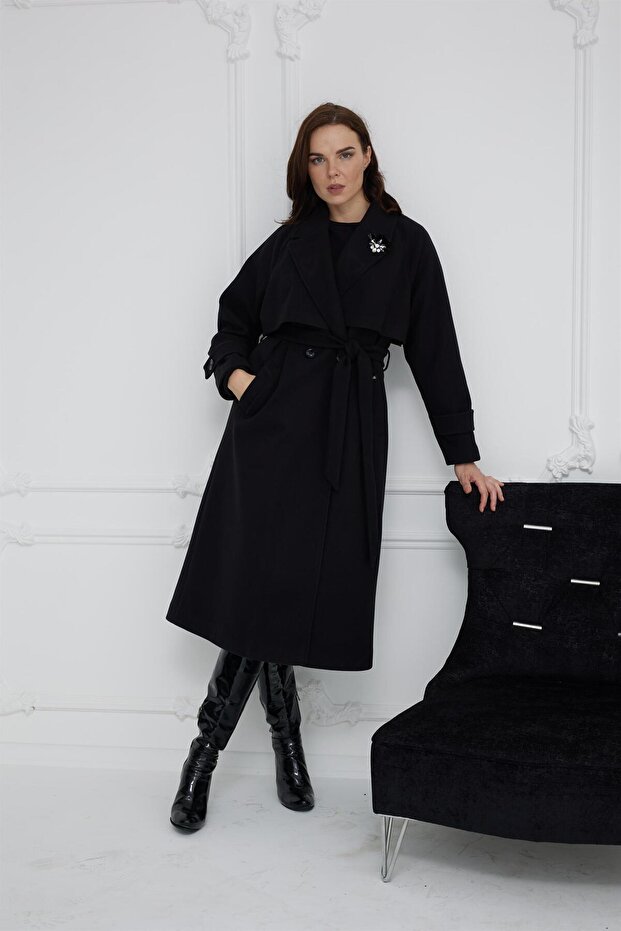 YAKASI BROŞLU KAŞE KABAN - 2