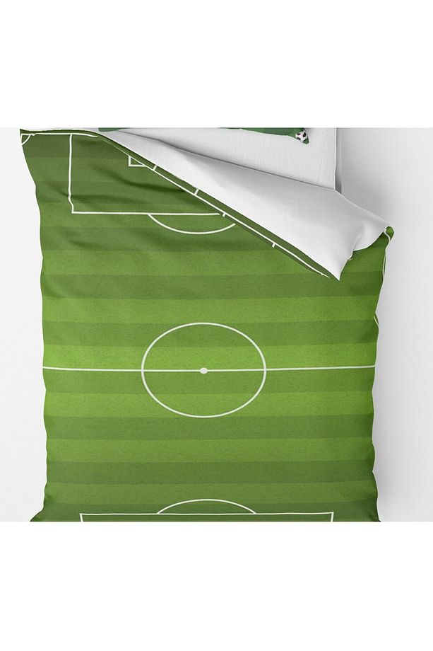 3D Dijital Baskı Mikro Saten Tek Kişilik Nevresim Takımı Futbol - 2