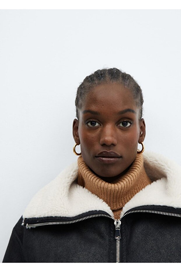 Çift Taraflı Deri Görünümlü Çeket - 8