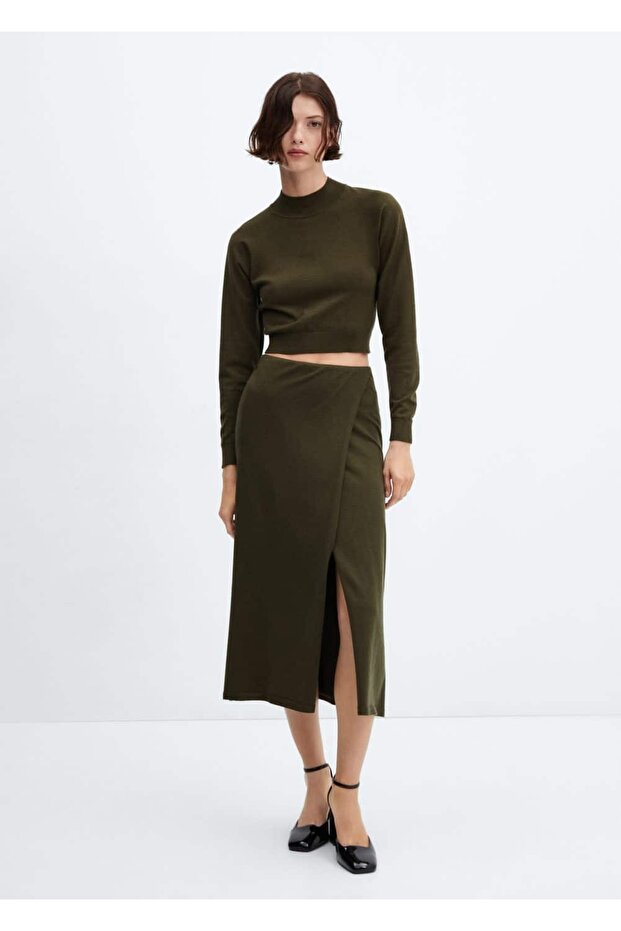 Kurzer Pullover mit Perkins-Kragen - 2