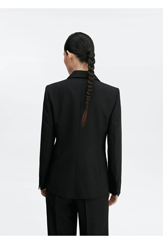 Regular Kesim Yünlü Blazer Ceket - 4