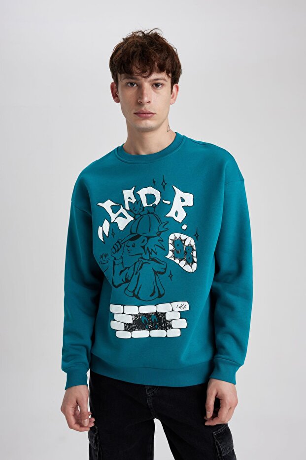 Oversize Fit Crew Neck Sweatshirt