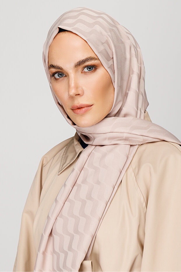 Wave Pattern Silky Jacquard Shawl - 2