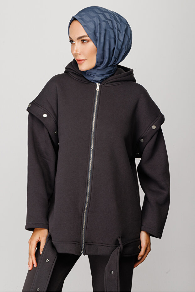 Wave Pattern Silky Jacquard Shawl - 1