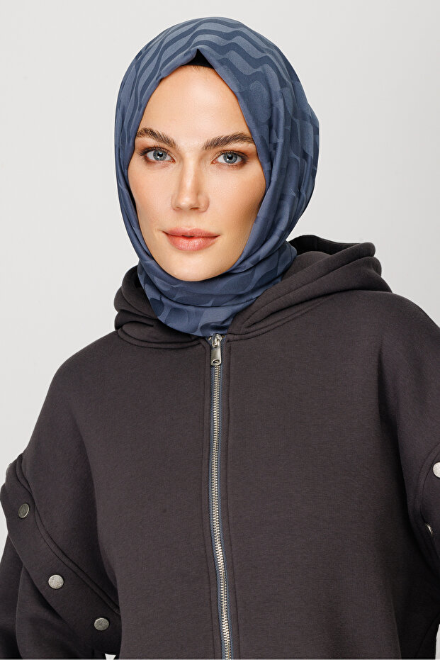 Wave Pattern Silky Jacquard Shawl - 2