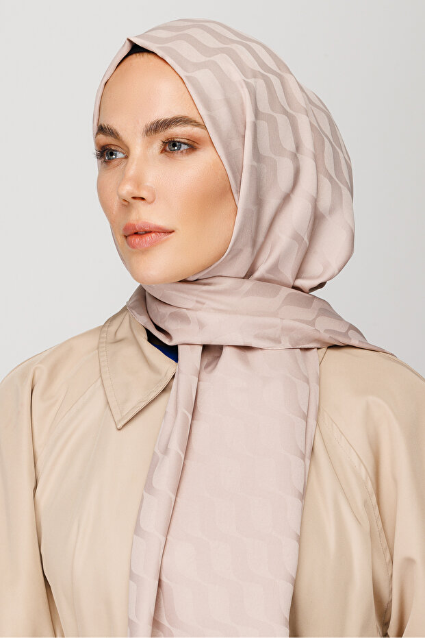 Wave Pattern Silky Jacquard Shawl - 5