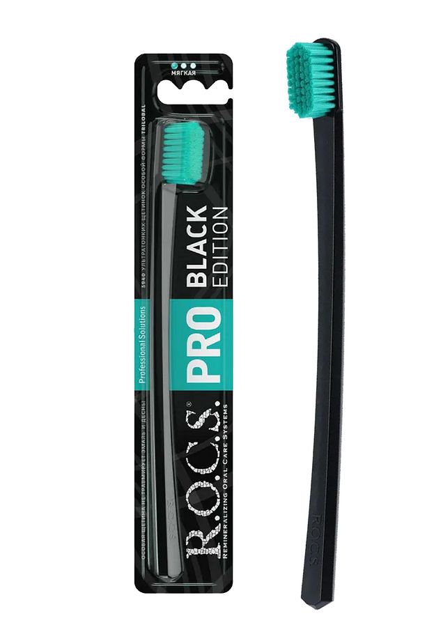 Rocs Pro Black 5940 Adet Kıl Içeren Soft Diş Fırçası - 2 Adet Mor-yeşil - 5