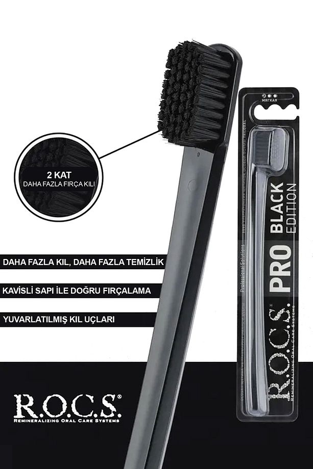 Rocs Pro Black 5940 Adet Kıl Içeren Soft Diş Fırçası - 4 'lü Avantajlı Set - 2