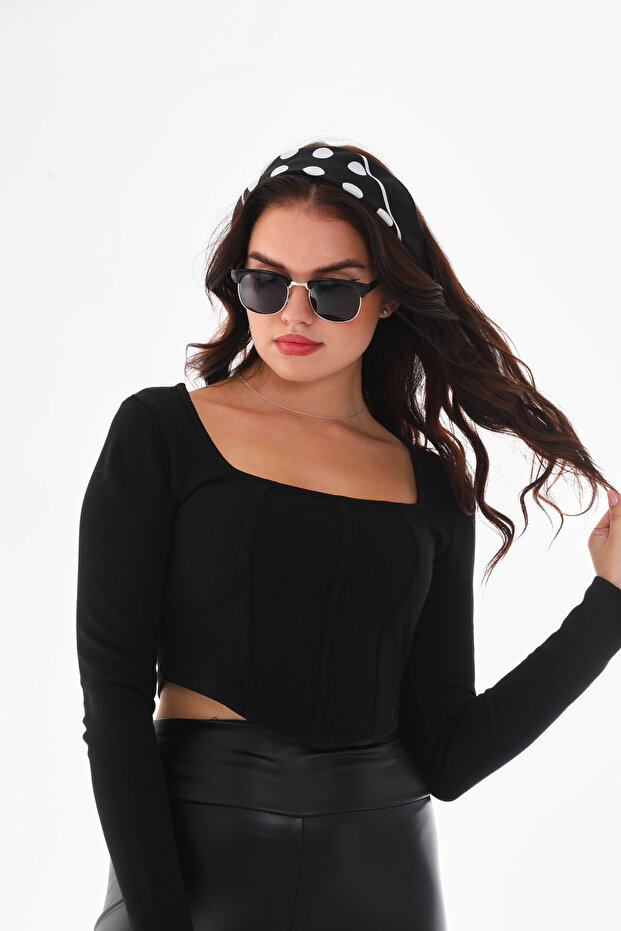 Puantiyeli Düz Fular - 3