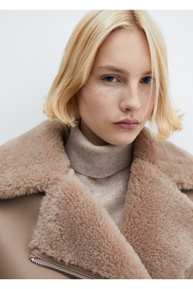 Suni Kürk Astarlı Ceket - 8