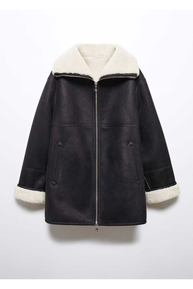 Çift Taraflı Deri Görünümlü Çeket - 3