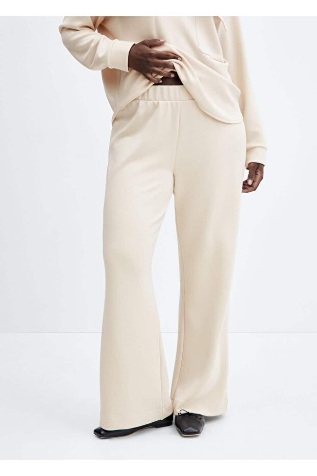 Elastik belli wideleg pantolon - 8