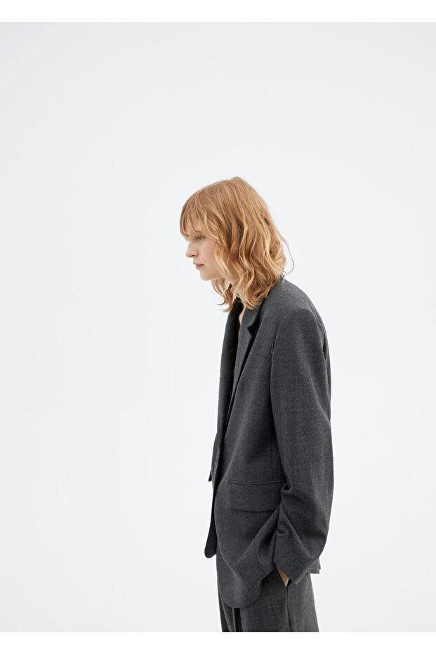 Kolları Fermuarlı Blazer - 5