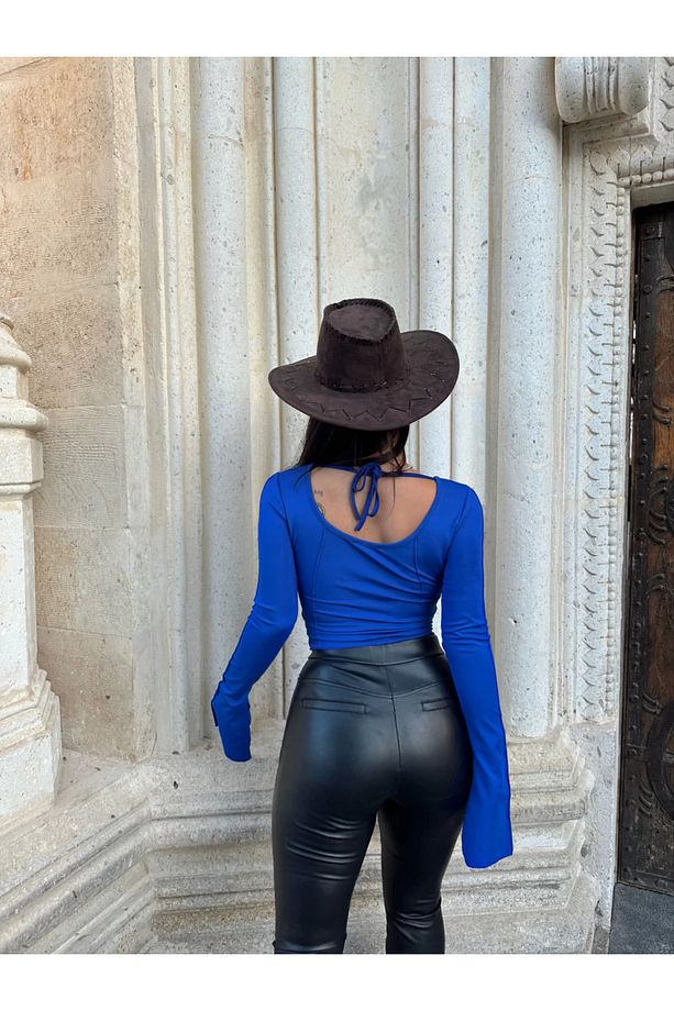 İspanyol Kol Basic Crop Top - 2
