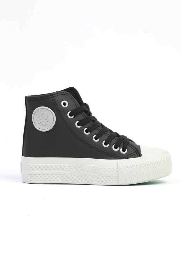 BN-31125 Black Gray High Sole High Top Women's Sports Shoes