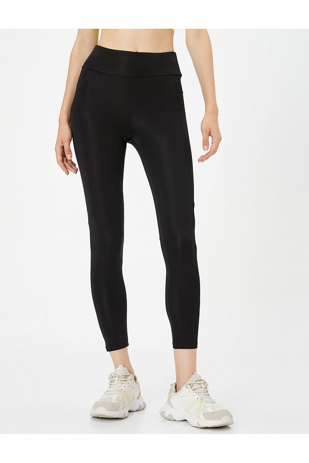 Spor Tayt Basic Yüksek Bel Crop Paça - 3