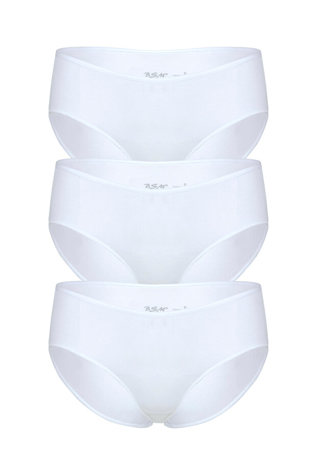 3-Piece Women's White Modal Cotton High Quality Natural Panty Batocom High Waist Briefs
