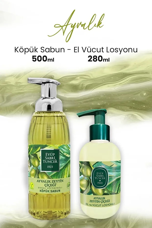 Ayvalık Zeytin Vücut Losyonu 280 ml ve Köpük Sabun 500 ml - 1