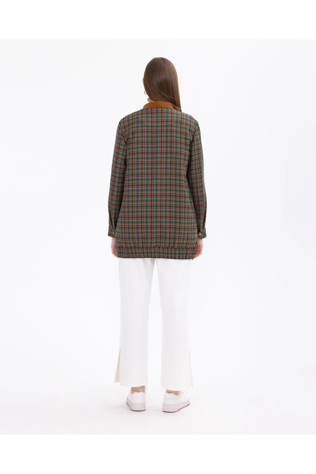Plaid Patterned COMFORTABLE CUT BOMBER JACKET - 6