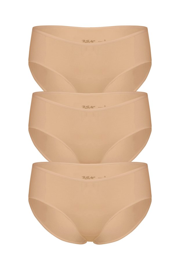 3-Piece Women's Nude Modal Cotton High Quality Natural Kilot Batokom High Waist Panties