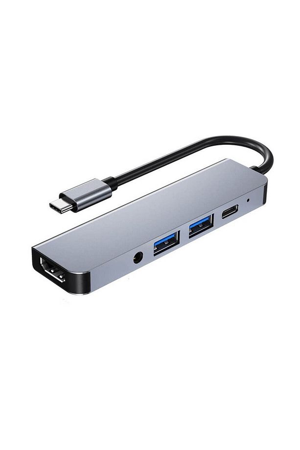 Usb Type-c To Hdmi 4k Audio Ses Usb-c / 2xusb 3.0 Hub Otg Adaptör Çevirici Dönüştürücü Kablo 5 In 1 - 3