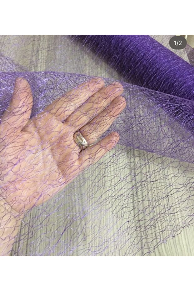 1 METER PURPLE COLOR SPIDER NET WITH TULLE WIDTH 70 CM - 1