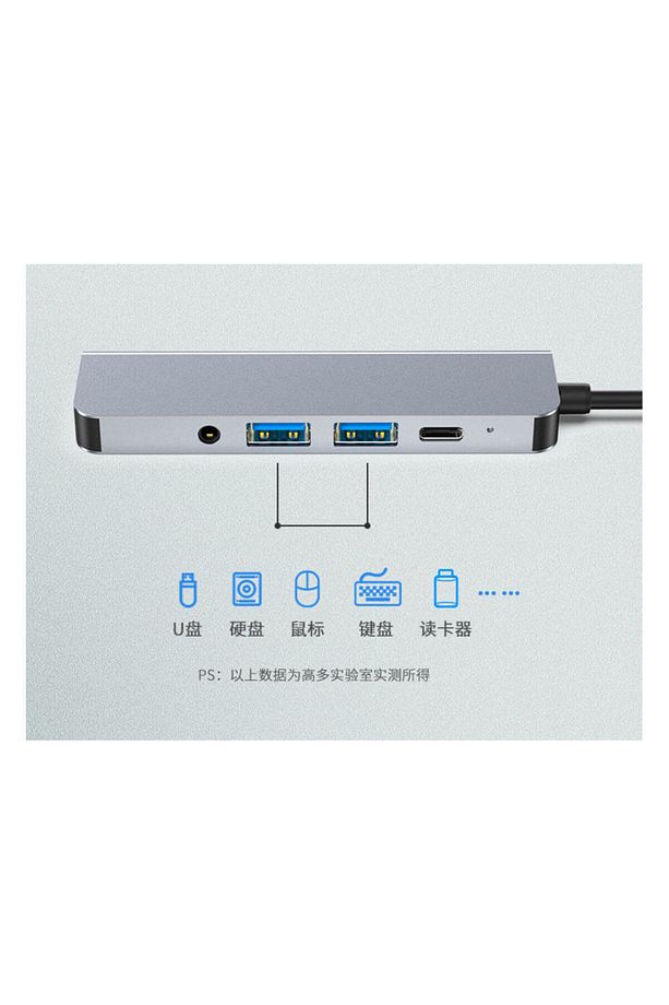 Usb Type-c To Hdmi 4k Audio Ses Usb-c / 2xusb 3.0 Hub Otg Adaptör Çevirici Dönüştürücü Kablo 5 In 1 - 6