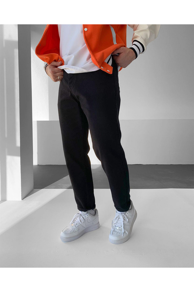 Siyah Basic Boyfriend Pantolon - 3
