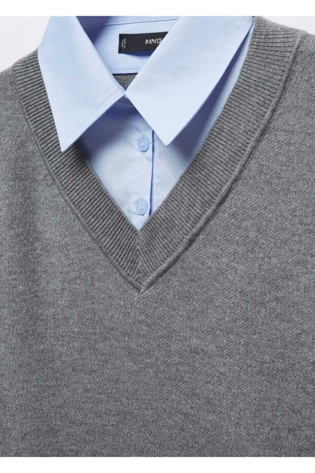 Pulover cămașă combinată - 7