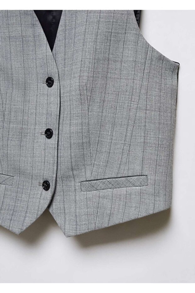 İnce çizgili yelek - 5