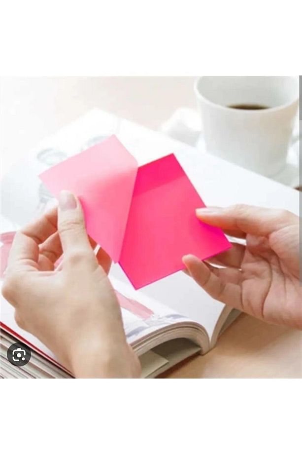 Şeffaf Yapışkanlı Kare Postit 50 Yaprak Pembe - 1