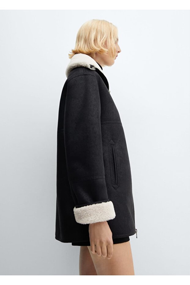 Çift Taraflı Deri Görünümlü Çeket - 5