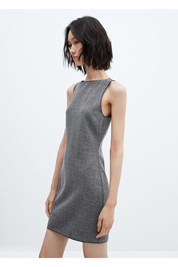 Kısa triko elbise - 1