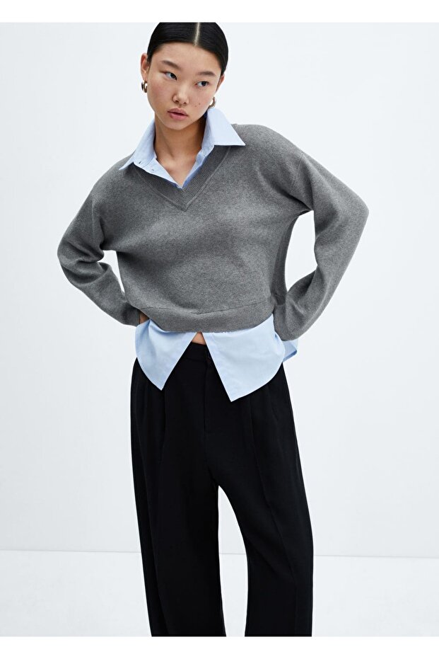 Pulover cămașă combinată - 1