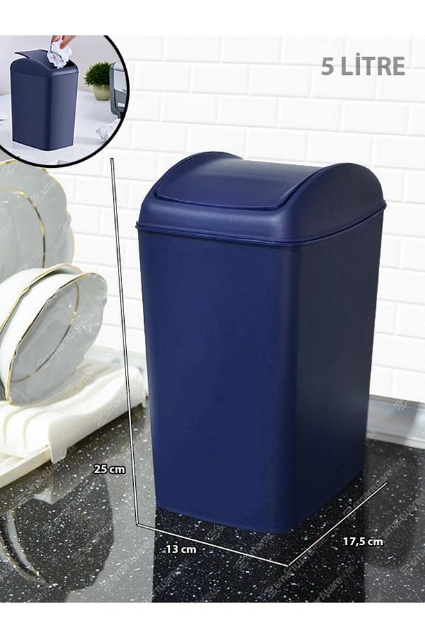 Soft Çöp Kutusu, Döner Kapak 5 Litre - 1
