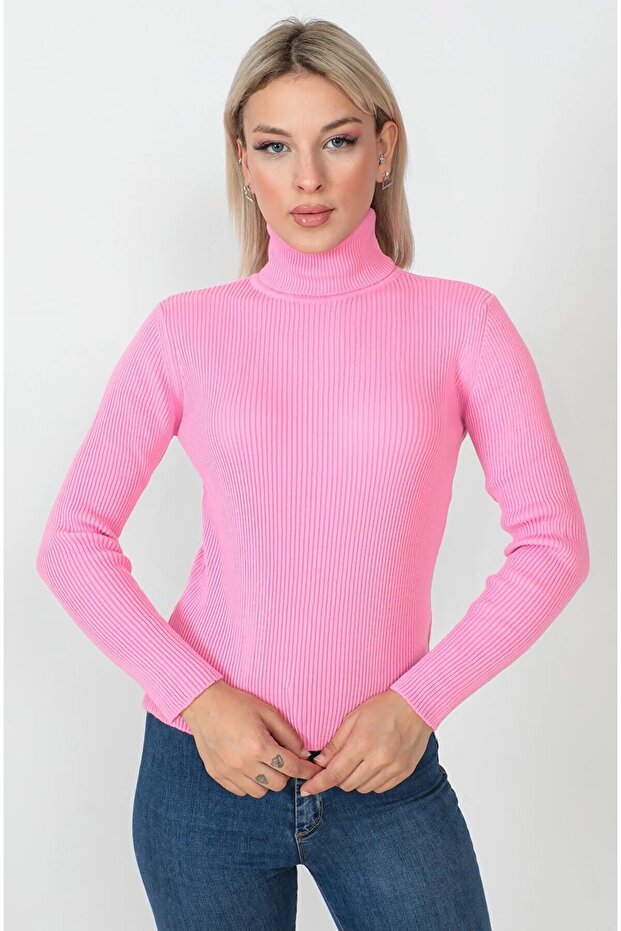 Women's Camisole Pink Ribbed Winter Sweater