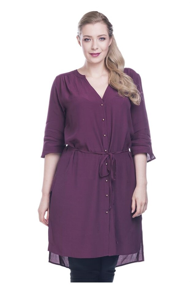 تونيك بحزام الخصر بأزرار - 1