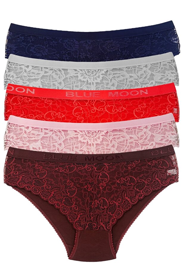 High Waist Belted Bato 5-Piece Panties 5345-1