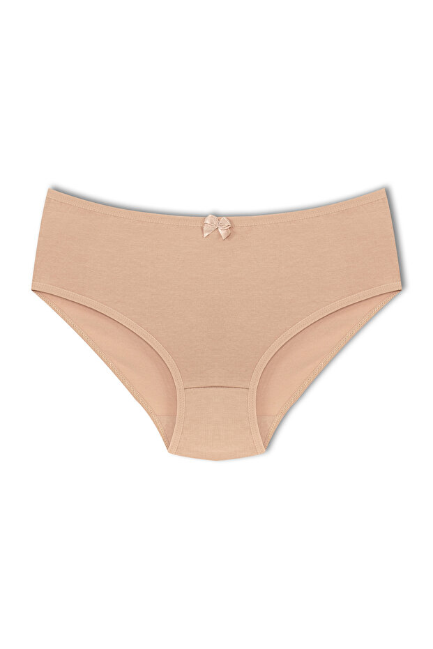 Light Brown Cotton High Waist Large Size Bato Women's Panties