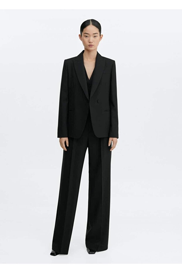 Regular Kesim Yünlü Blazer Ceket - 2